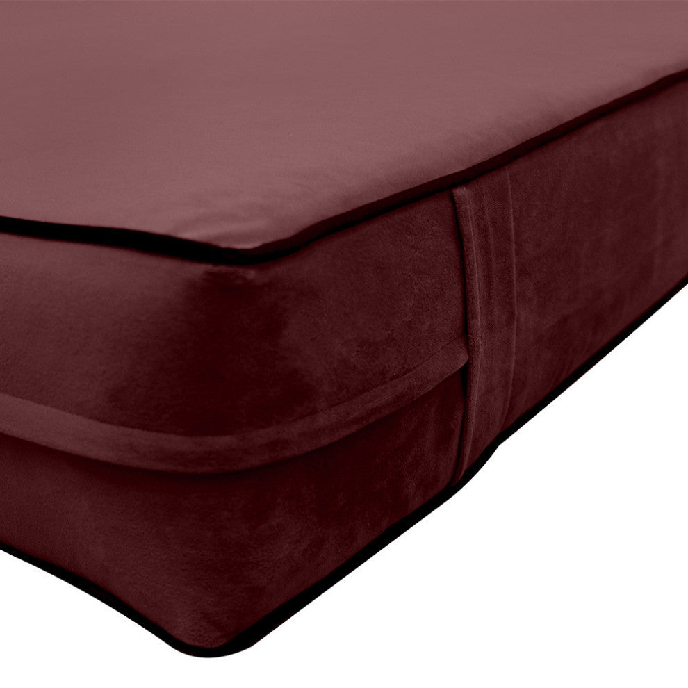 Contrast Pipe 8" Twin 75x39x8 Velvet Indoor Daybed Mattress |COVER ONLY|-AD368