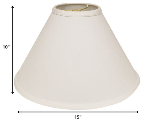 15" White Deep Cone Slanted No Slub Lampshade