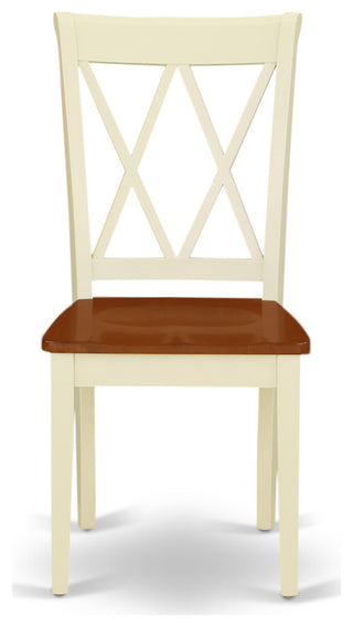 5Pc Rectangular 42/53.5 Inch Table With 12 In Leaf And 4 Double X Back Chairs