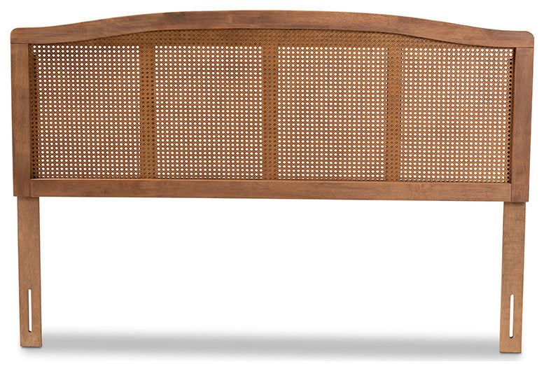 Marieke Ash Wanut Finished Wood and Synthetic Rattan Full Size Headboard