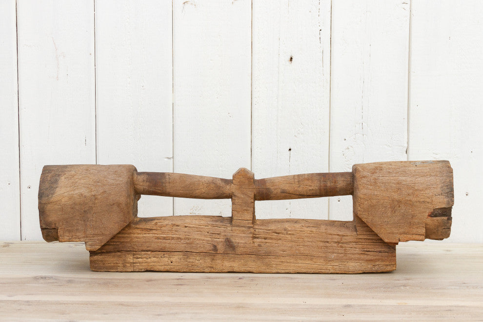 Antique Teak Cartwheel Axle