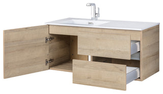 Beachwood 42" Wall Mount Bathroom Vanity, Light Wood