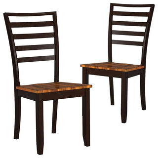 Abaco Solid Wood Ladder Back Dining Chair in Two Tone Cherry Finish