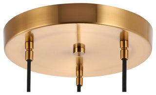 Woodbridge Langston Pendant, Opal Glass, 3-Light, 12"d, Brass, Hallogen