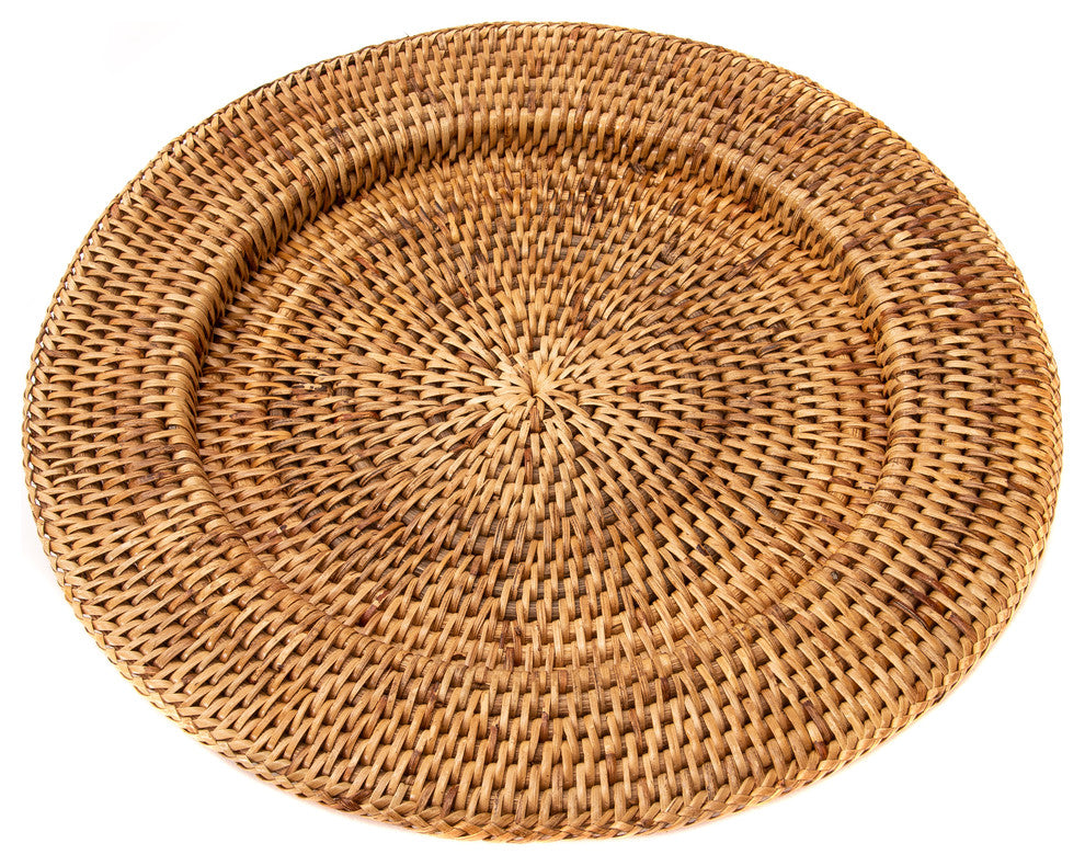 Artifacts Rattan Solid Weave Charger, Honey Brown