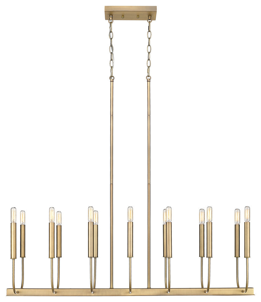 Sophisticated and Modern 14 - Light Aged Brass Large Oval Chandelier