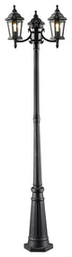 Melbourne Collection 3 Light Outdoor Post Light in Black Finish