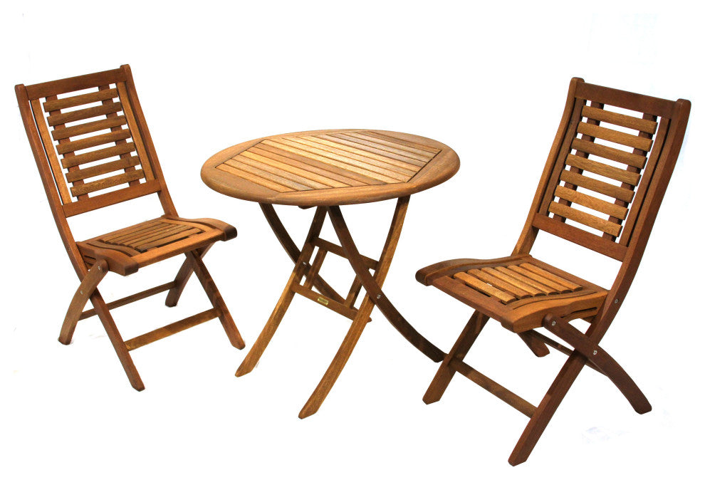 3-Piece Eucalyptus Folding Bistro Set