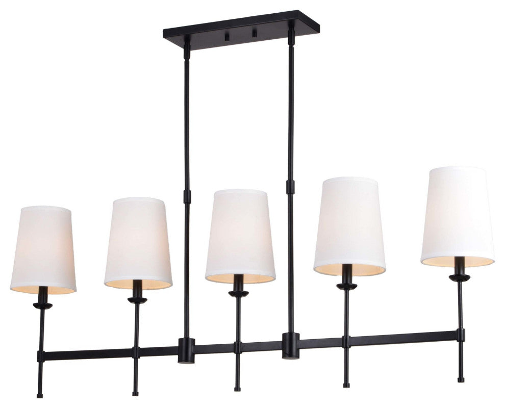 Vaxcel Lighting H0289 Camden 5 Light 46"W Linear Chandelier - Matte Black