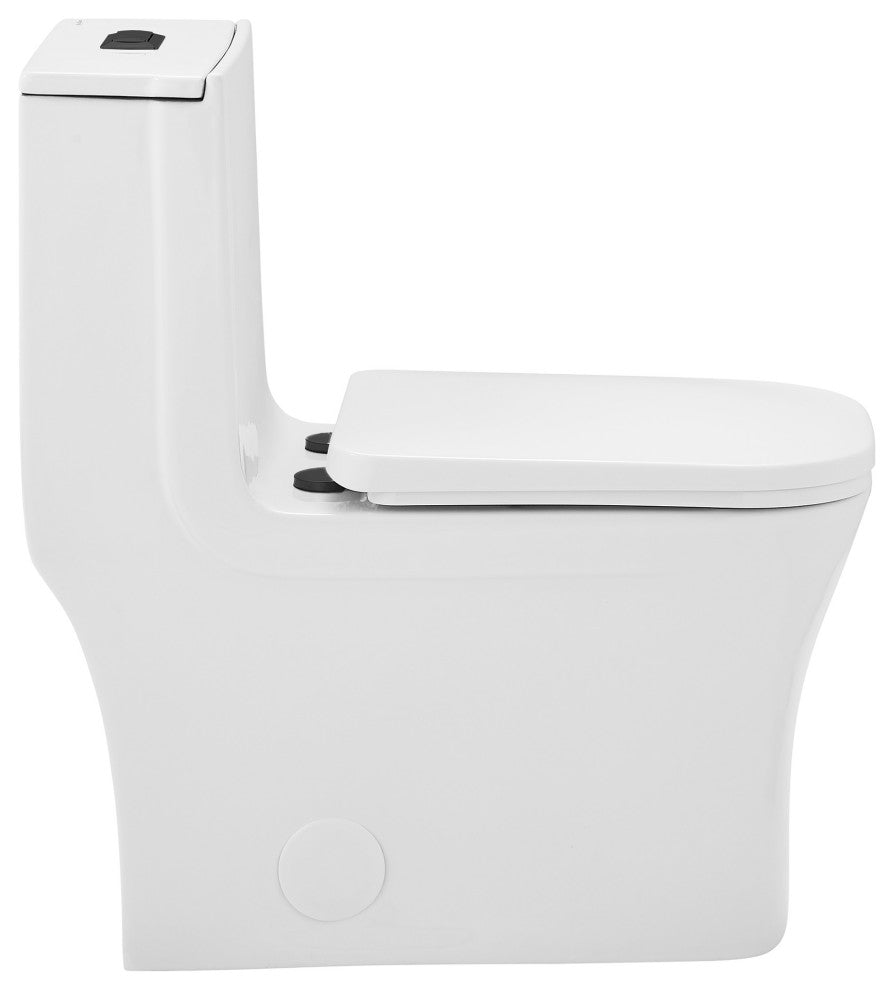 Concorde 1-Piece Square Toilet Dual Flush, Black Hardware 1.1/1.6 gpf