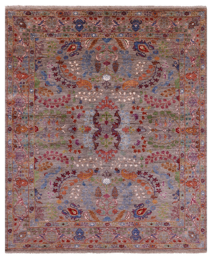 8' 3" X 10' 0" Persian Sarouk Hand-Knotted Wool Rug Q7609