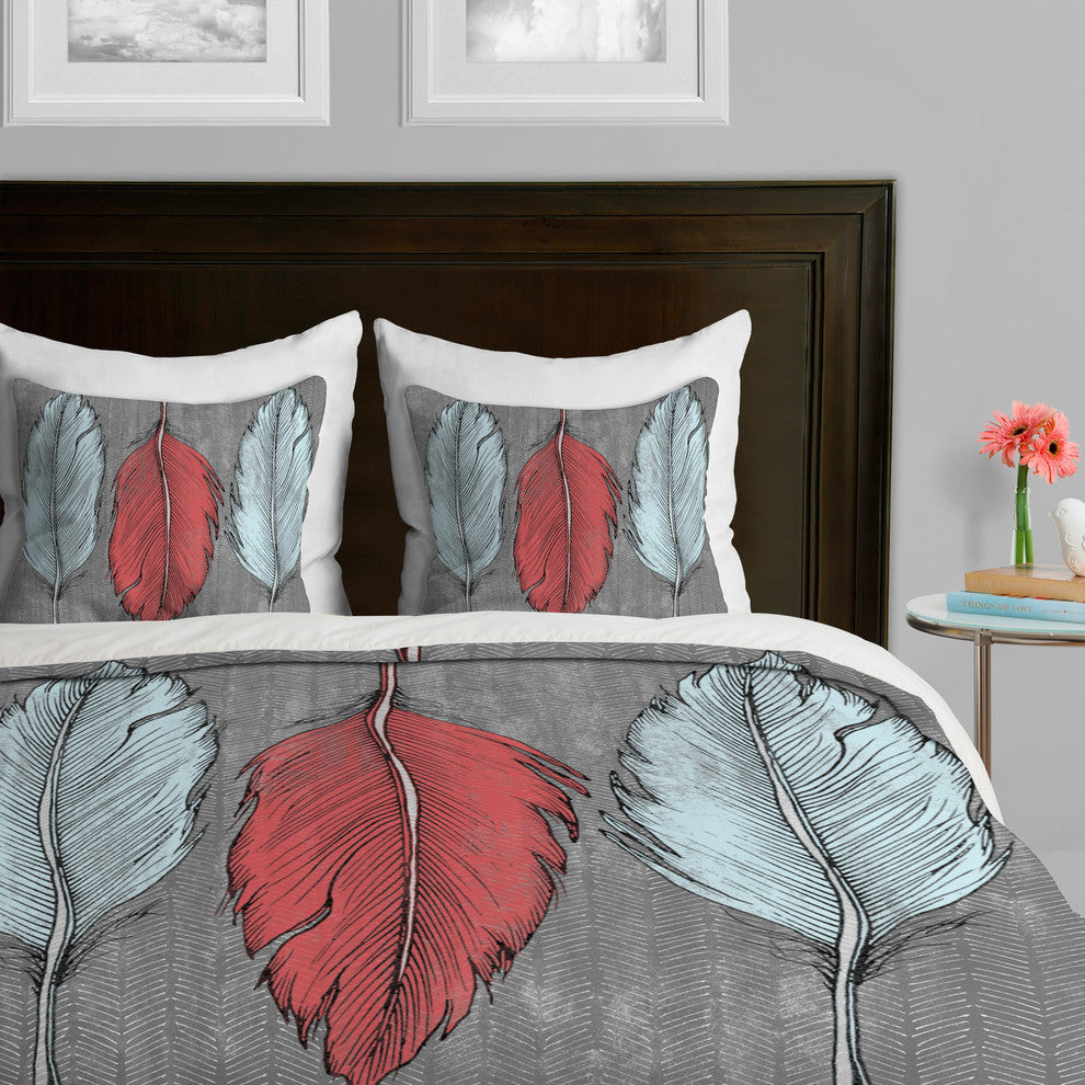 Deny Designs Wesley Bird Feathered Duvet Cover