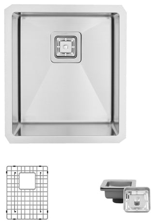 STYLISH 18" x 16" Stainless Steel Single Basin Undermount Kitchen Sink with Grid