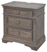 Pemberly Row Contemporary Driftwood Gray Wood 3-drawer Nightstand