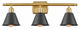 Innovations 516-3W-SG-M8-BK 3-Light Bath Vanity Light, Satin Gold
