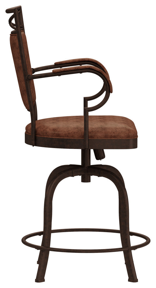 Hillsdale Bridgetown Tilt Base Metal Swivel Stool, Aged Bronze, Counter Height