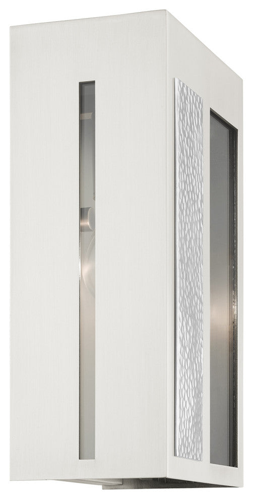 Brushed Nickel Contemporary, Nautical, Sophisticated Outdoor Wall Lantern