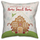 Home Sweet Gingerbread Home 16"x16" Throw Pillow