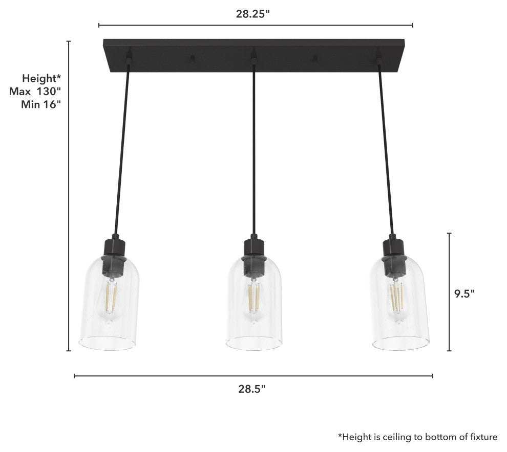 Hunter Lochemeade Noble Bronze 3 Light Cluster Ceiling Light Fixture