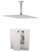 Aquamoon Milan 12" Showerhead With Ceiling Arm, Brushed Nickel