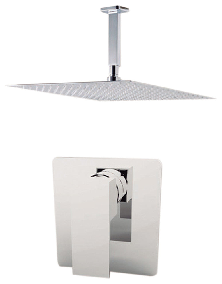Aquamoon Milan 12" Showerhead With Ceiling Arm, Brushed Nickel