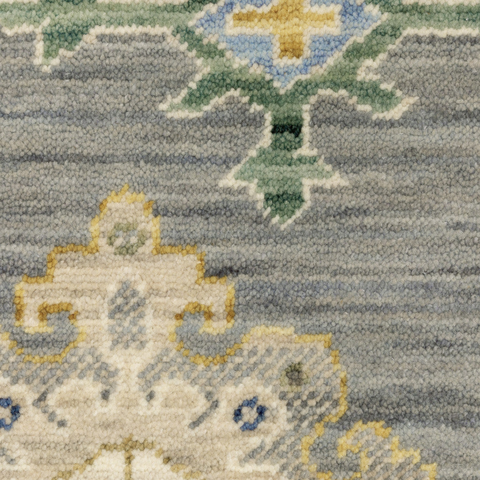 Leoness Floral Fun Indoor Area Rug, Grey, 2'6" x 12'