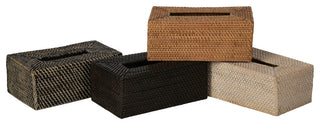 Loma Rectangular Rattan Tissue Box Cover, Espresso