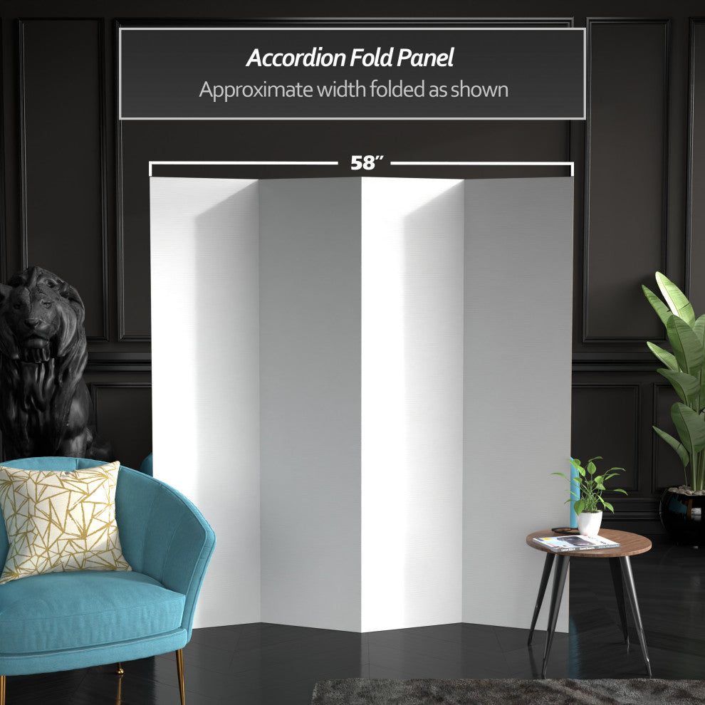 6'' Tall White Cardboard Room Divider 4 Panel