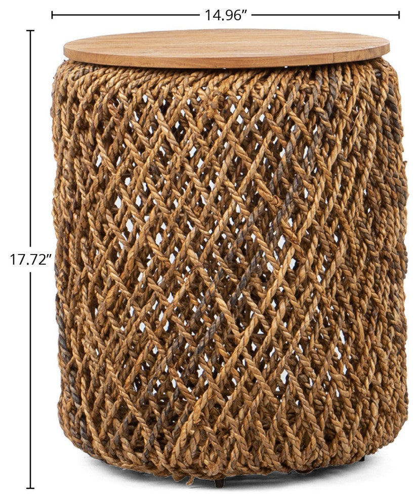 D-Bodhi Knut Side Table, Brown, 15"hx18"d