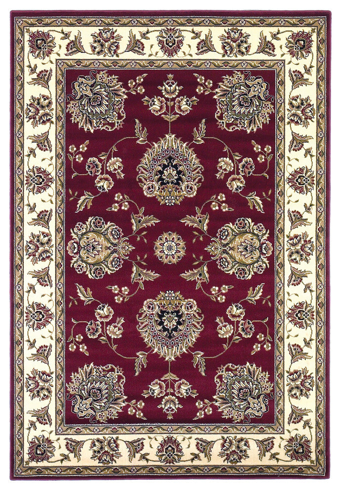 Cambridge 7340 Red, Ivory Floral Mahal, 9'10"x13'2"