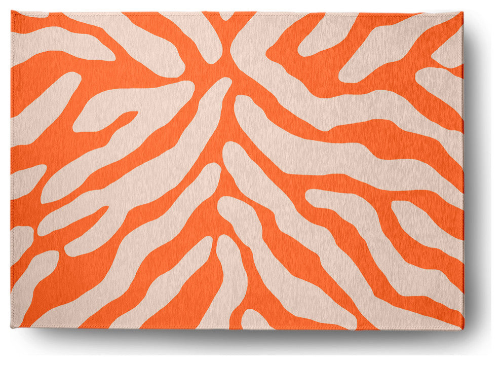 Animal Stripe Spring Chenille Rug, Blood Orange, 5'x7'