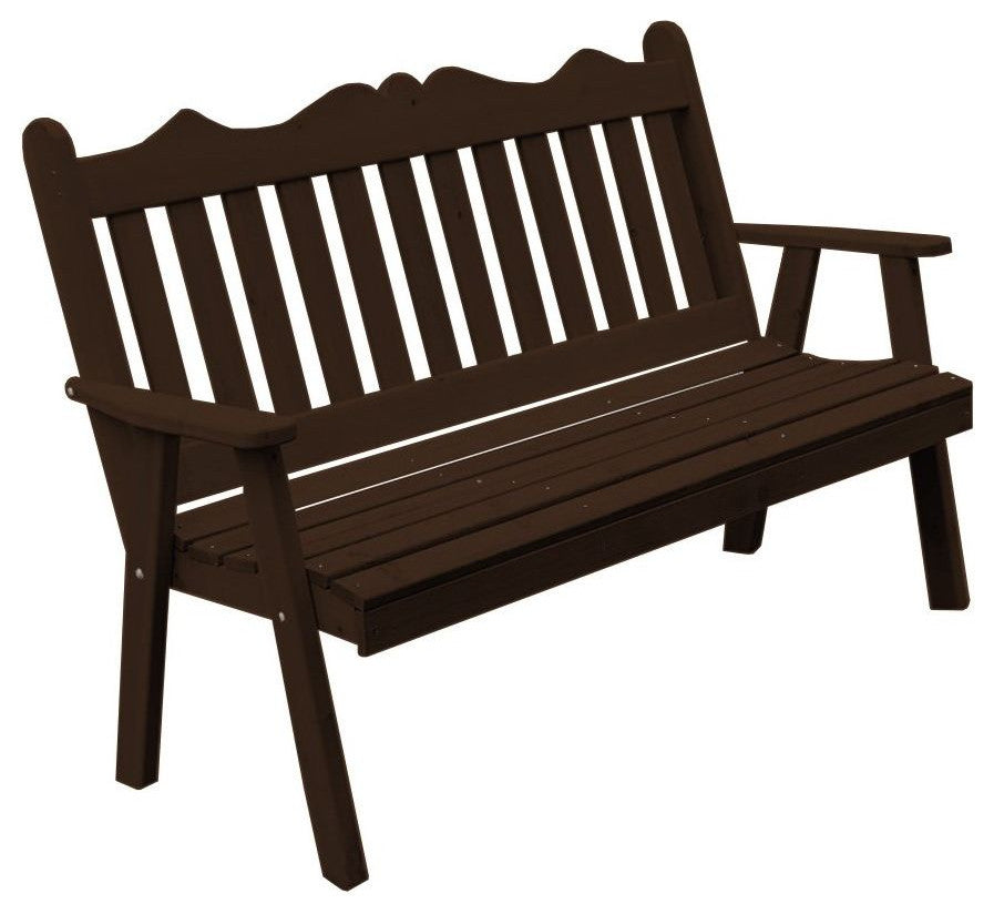 Pine Royal English Garden Bench, Walnut Stain, 6 Foot