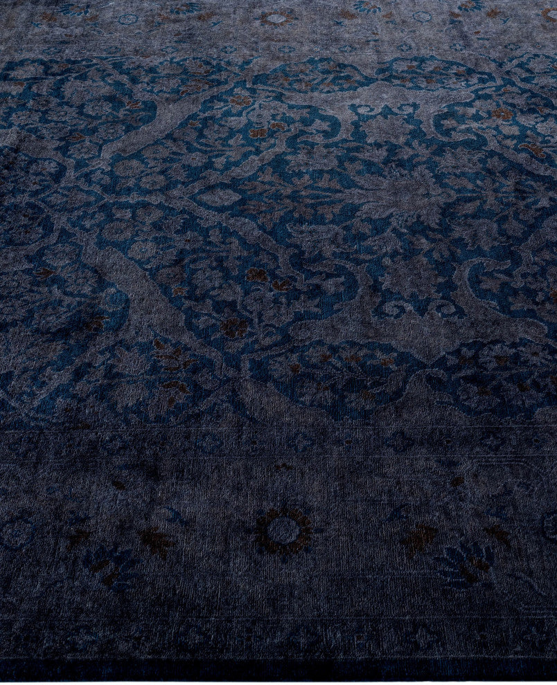 Overdyed One-of-a-Kind Hand-Knotted Area Rug Navy, 6' 1" x 8' 9"