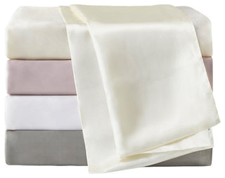 Madison Park Mulberry Silk Luxury Single Pillowcase, Ivory, Standard