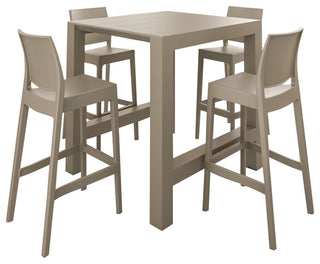 Vegas Maya 5-Piece Bar Set With 39"-55" Extendable Taupe