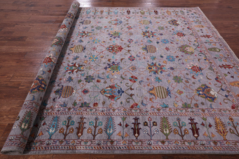 8' 9" X 12' 1" Persian Tabriz Hand Knotted Wool Rug Q9655