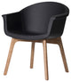Vitale Black Occasional Armchair with Walnut Base