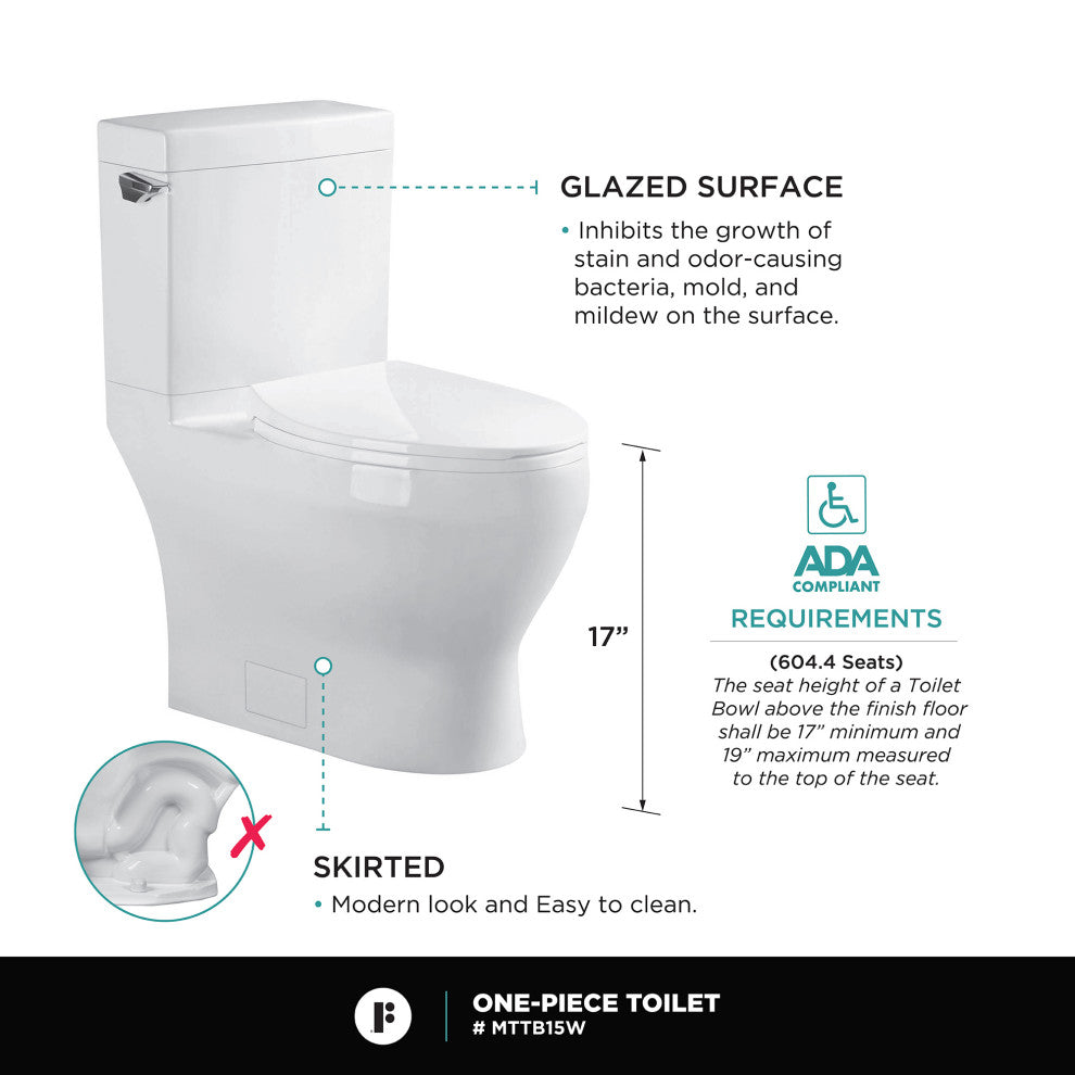 Fine Fxitures Modern Two Piece Elongated Toilet Ada Compliant