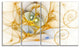 Golden Colored Curly Spiral, Abstract Wall Art Canvas, 48"x28", 4 Panels