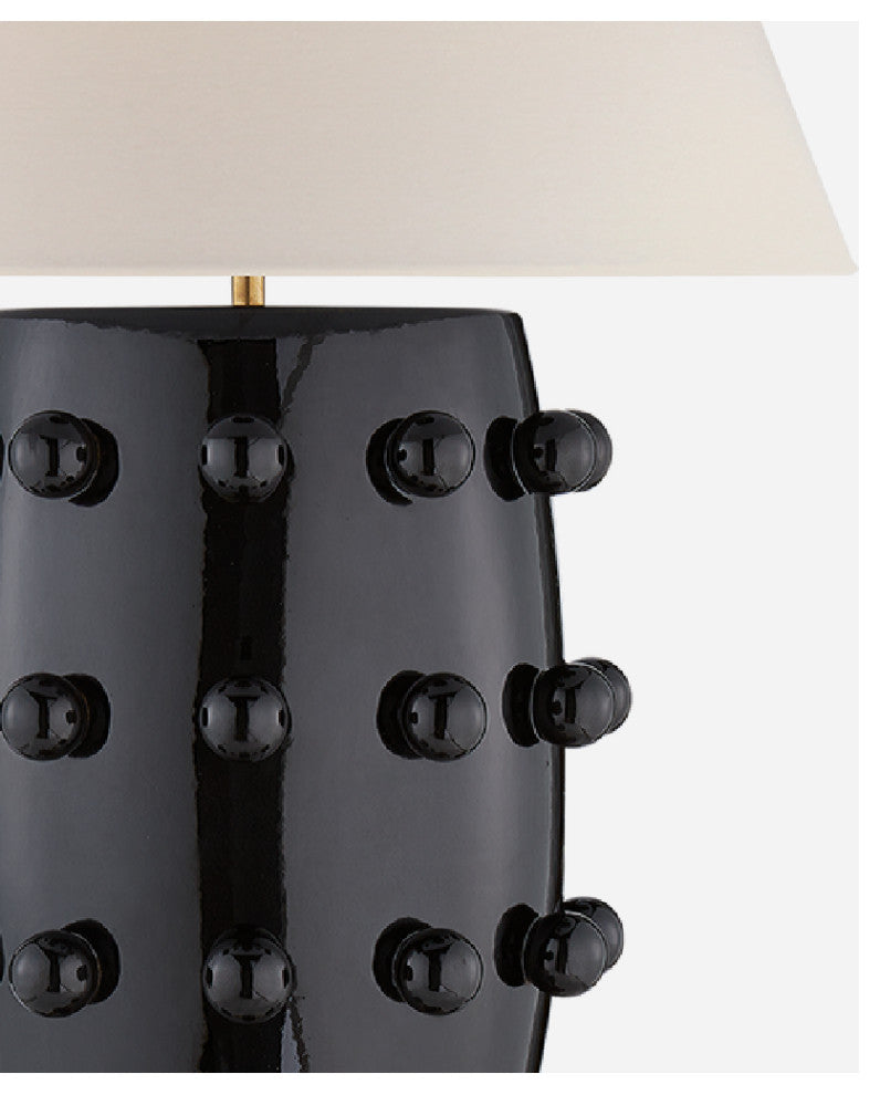 Bobble-Studded Modern Table Lamp | Andrew Martin Linden, Black, Medium