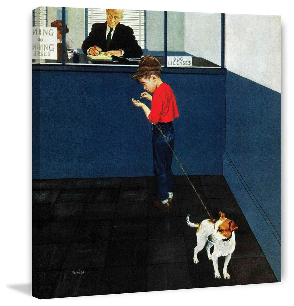 "Dog License" Painting Print on Canvas by George Hughes
