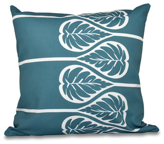 Fern 2, Floral Print Pillow, Teal, 20"x20"