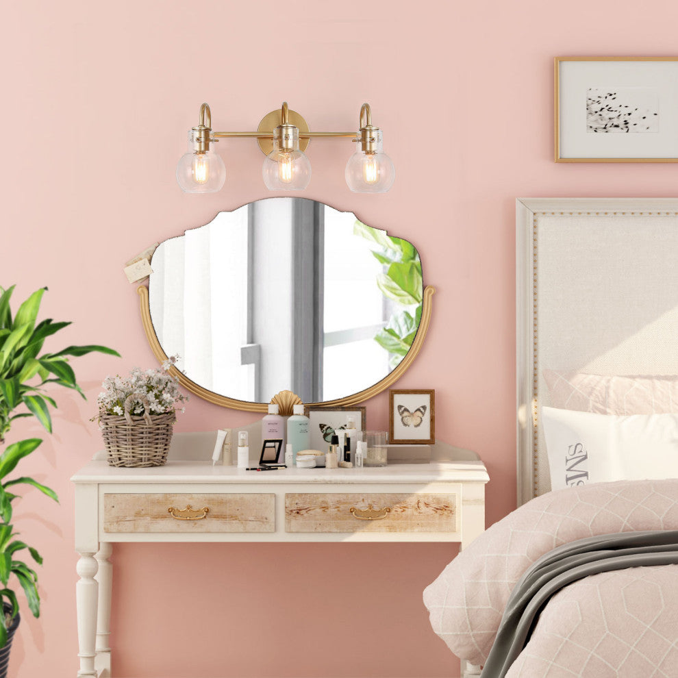 3-Light 22" Cluster  Vanity Light, Gold