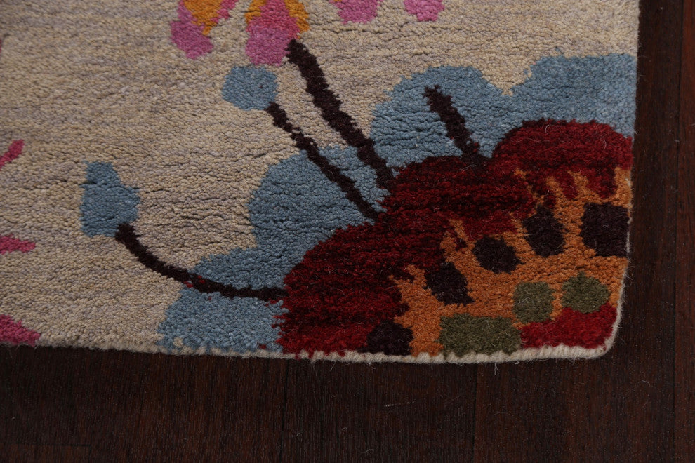 Floral Contemporary Oriental Runner Rug Hand-tufted Wool Carpet 3x10
