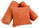 Double-Corded Solid Microsuede Throw Pillows, Set of 3, Tangerine Dream