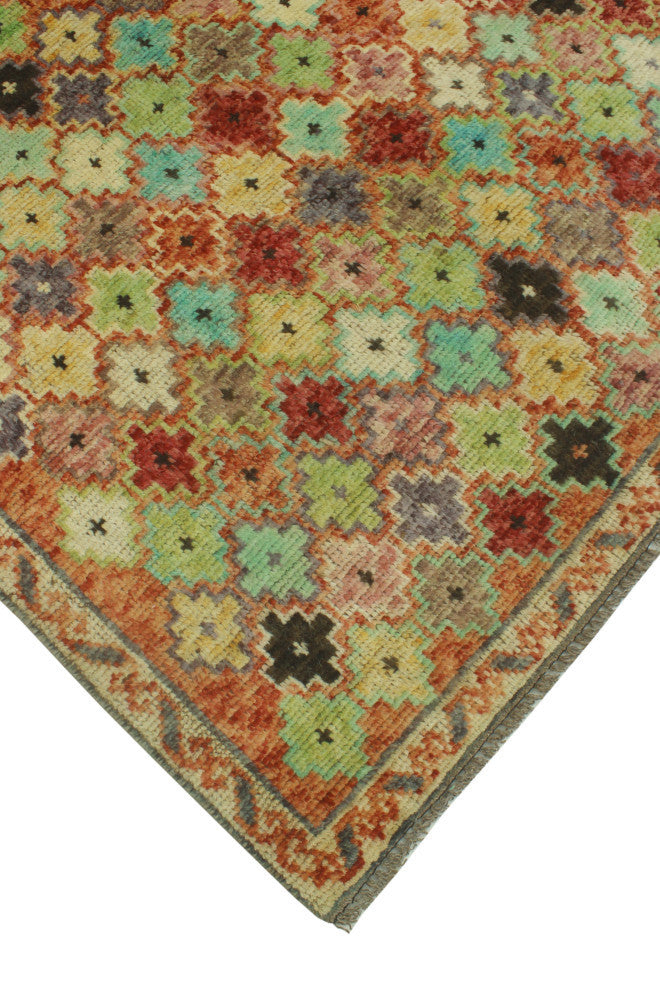 Balochi Dayron Purple/Green Rug, 4'0x5'10