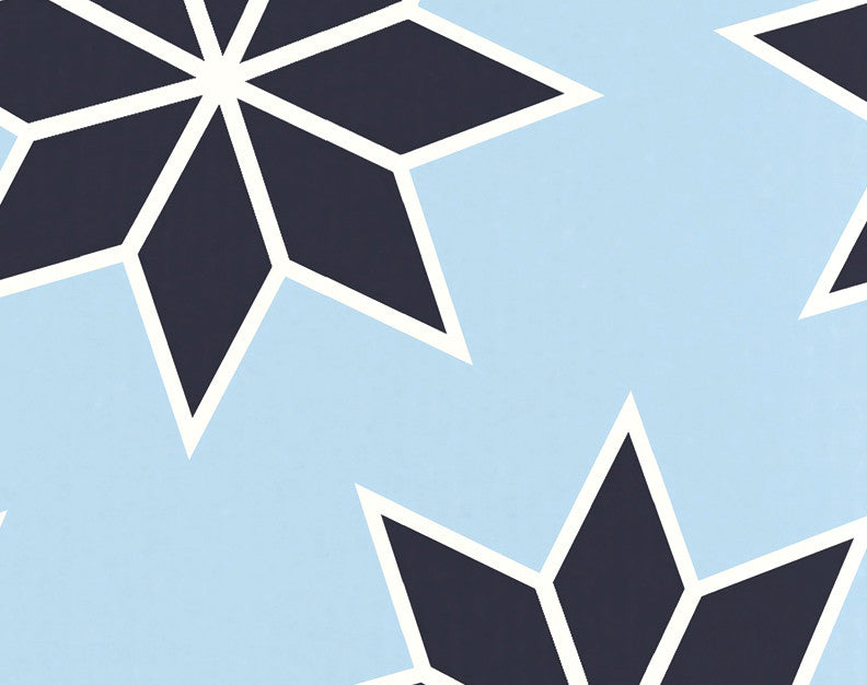 Christmas Stars 2 Decorative Holiday Geometric Print Hand Towel, Light Blue