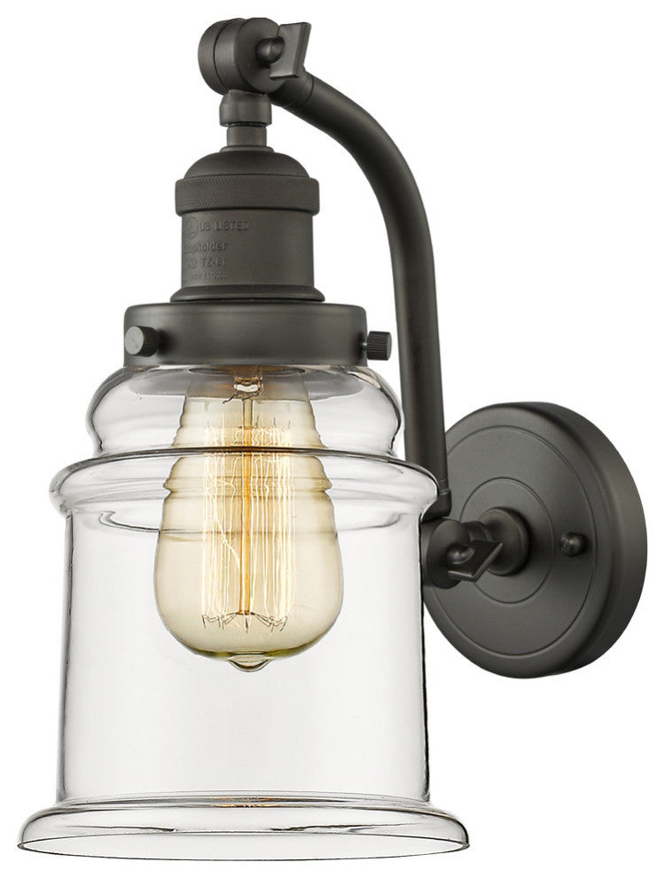 Canton 1-Light Sconce, Clear Glass, Oil Rubbed Bronze, LED