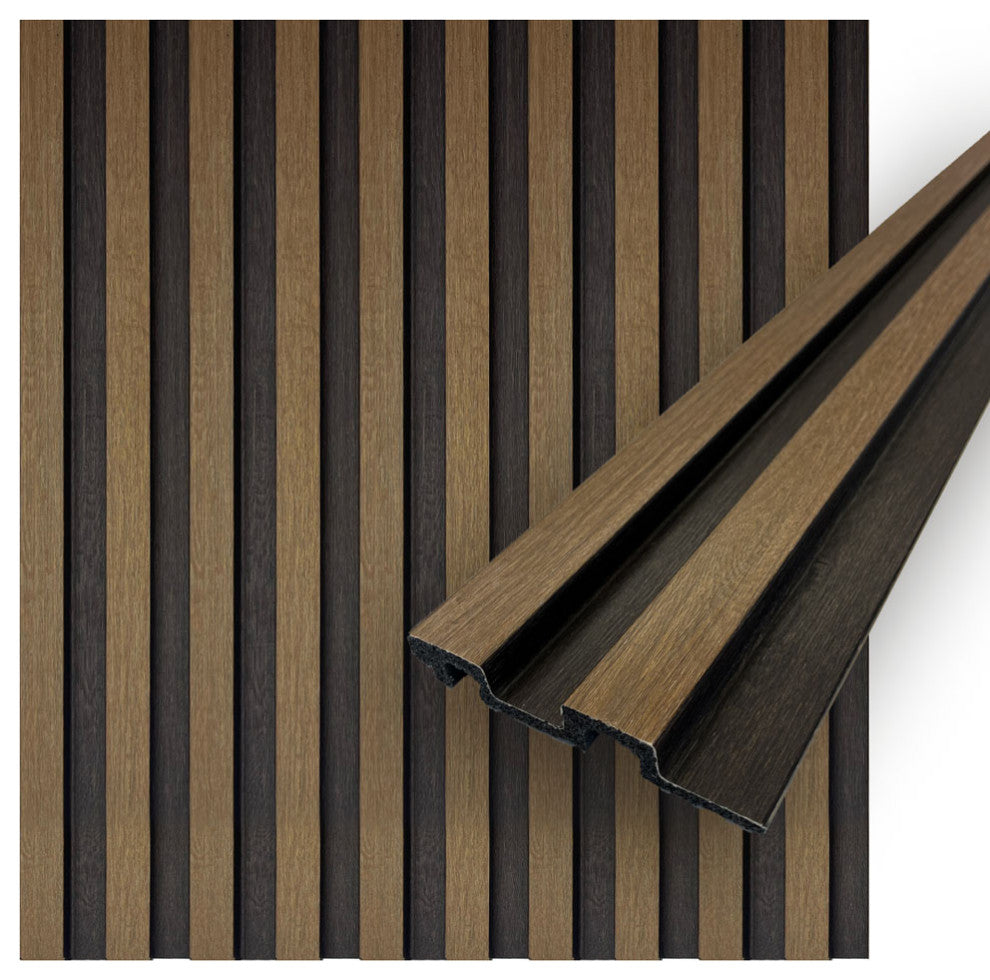 Waterproof Slat Panel, Walnut, Pack of 6