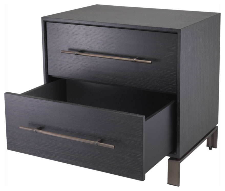 2 Drawer Gray Oak Nightstand | Eichholtz Canova